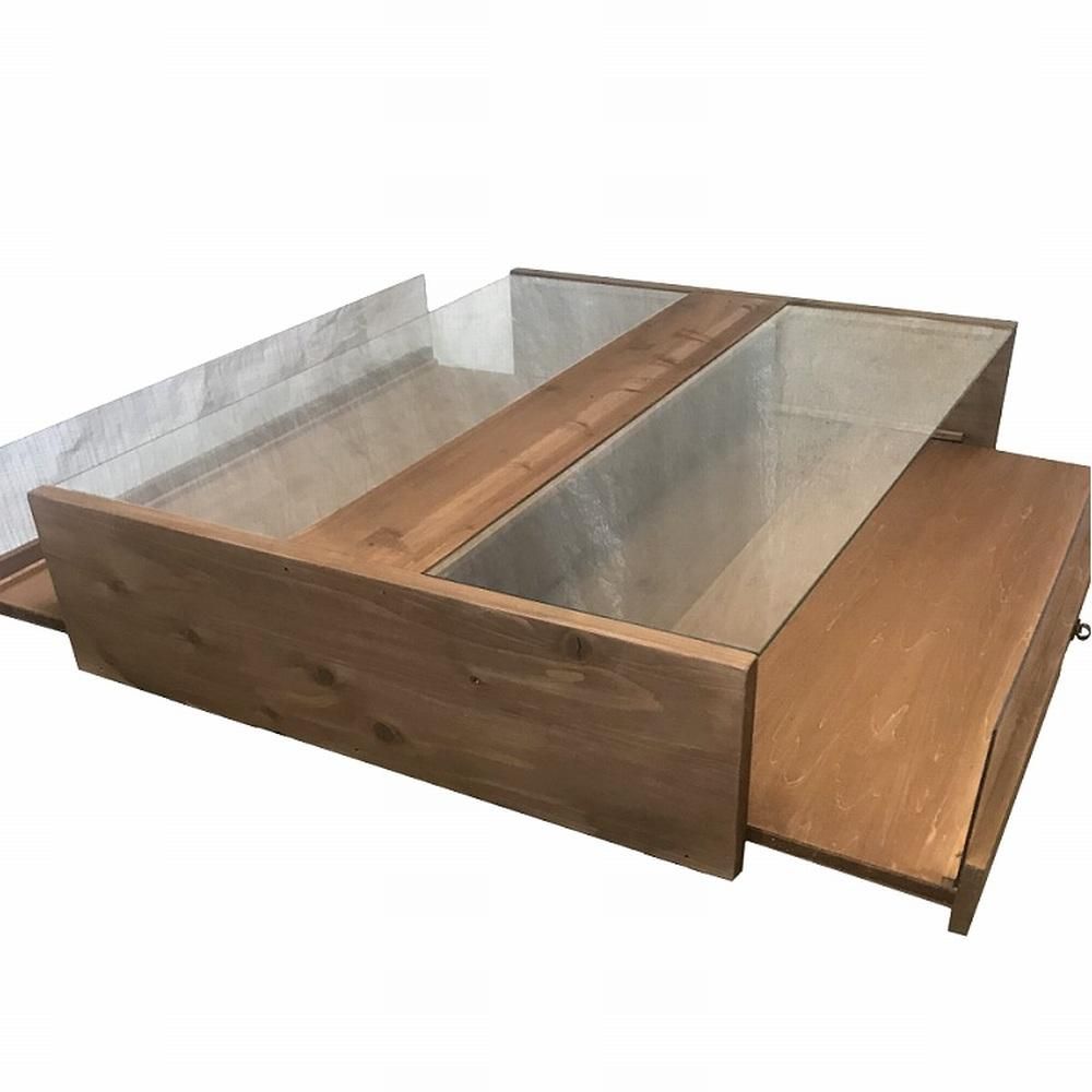 卓上木製両面ショーケース_引出し式_幅95×奥行75cm×高さ90cm_ 卓上木製両面ショーケース_引出し式_幅95×奥行75cm×高さ90cm_