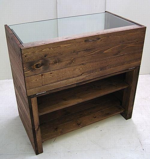 木製ガラスショーケース_幅90cm×奥行50cm×高さ90cm_ダークオーク 木製ガラスショーケース_幅90cm×奥行50cm×高さ90cm_ダークオーク