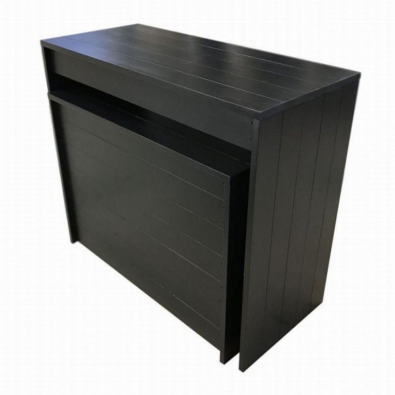 木製ディスプレイテーブル_2個セット_幅100×奥行45×高さ80_ブラック(ニス仕上げ)_UN811MBK
