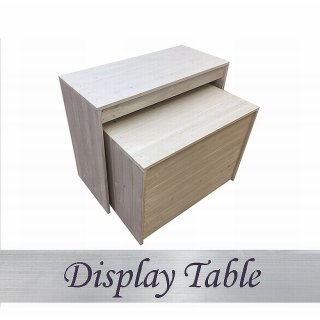 木製ディスプレイテーブル_2個セット_幅100cm×奥行45cm×高さ80cm_アンティークホワイト_UN811AWH
