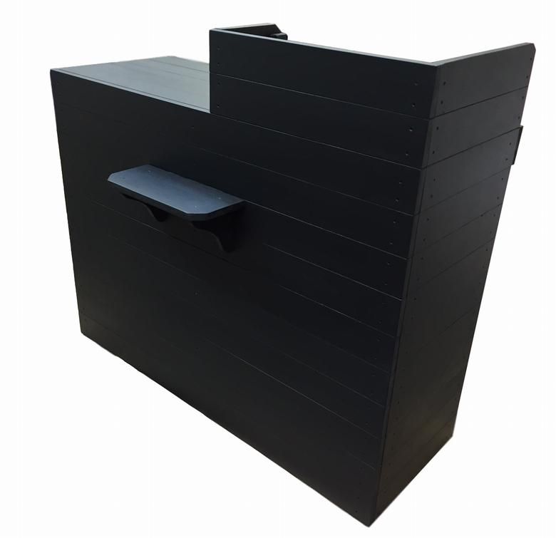 ハンドメイドレジカウンター・受付カウンター_幅120cm_ブラック_UN812MBK