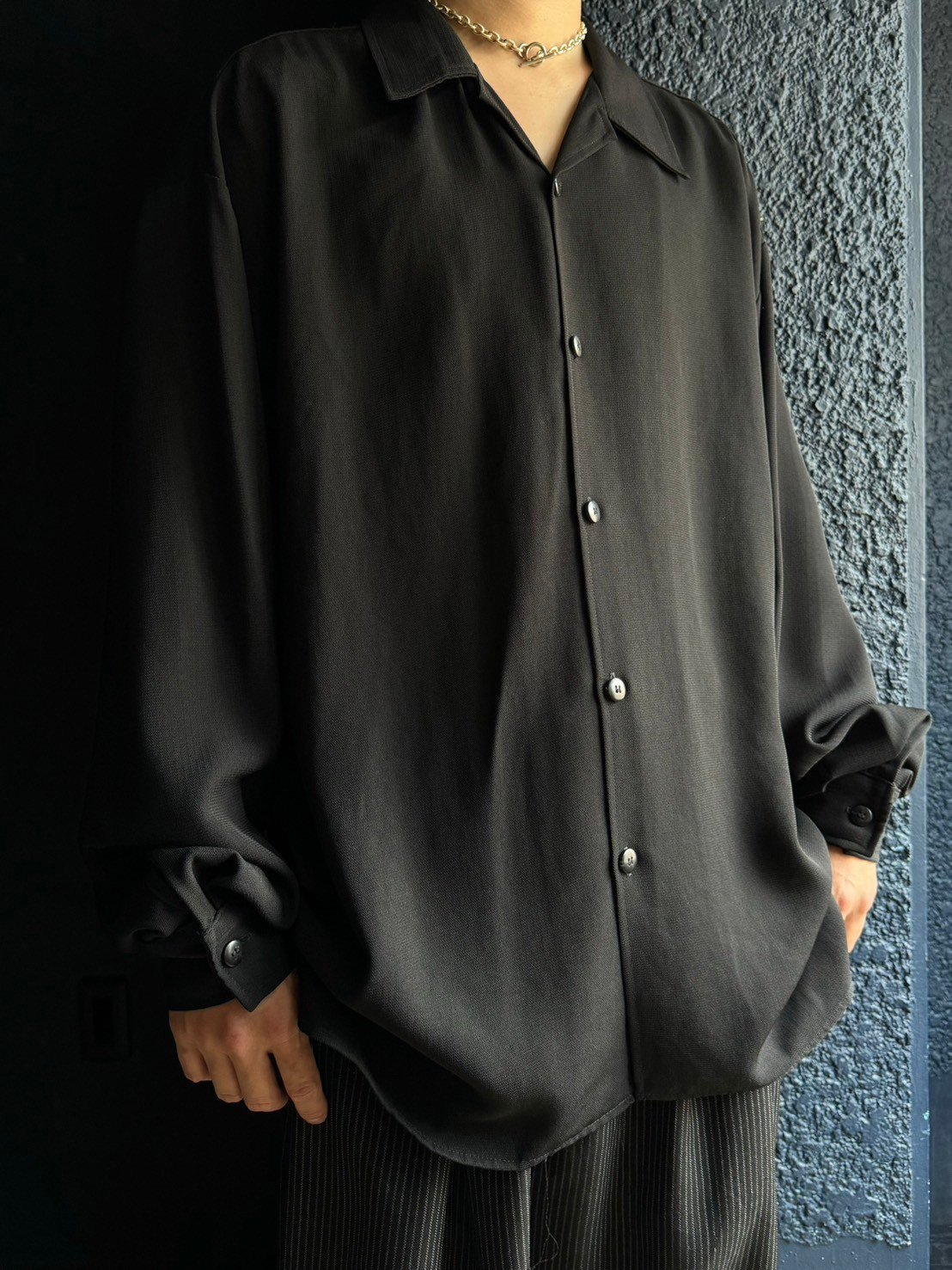 open collar drape shirt