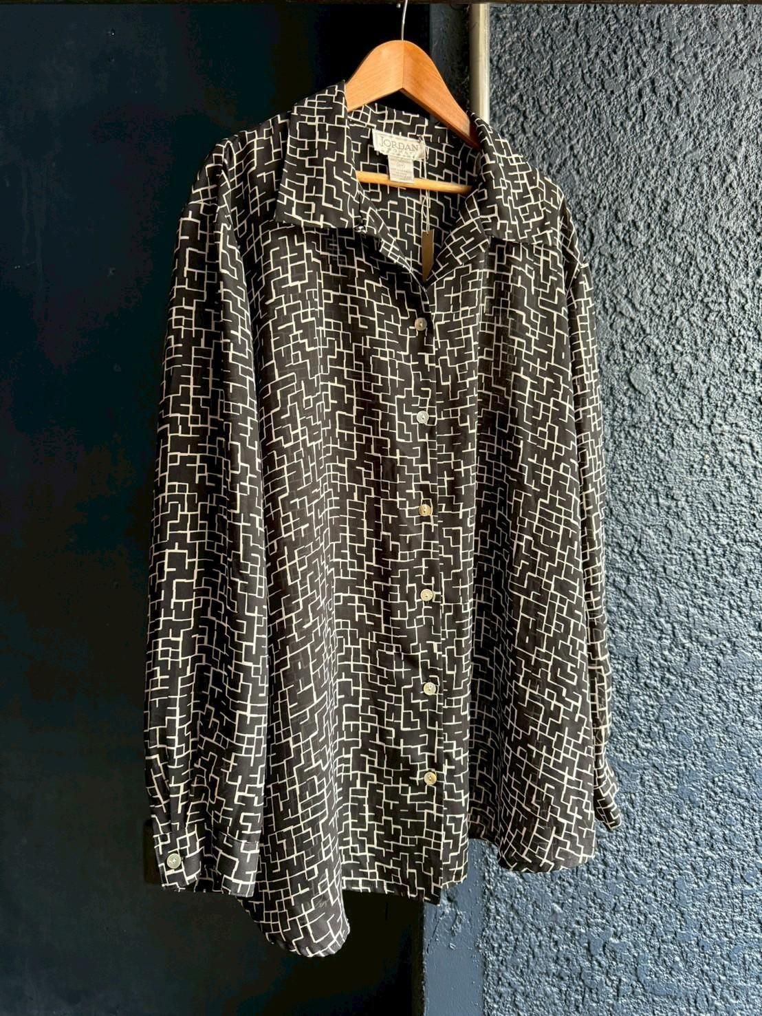 see-through block design shirt