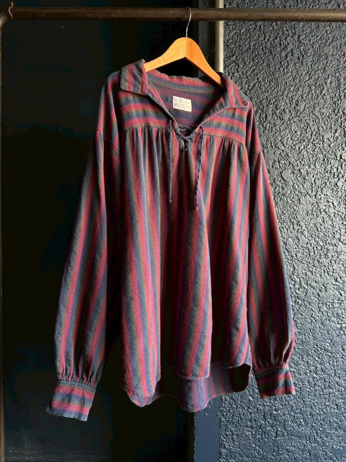 stripe lace up shirt