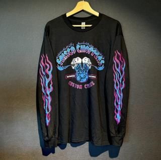 FRISCO CHOPPERS Flaming Skull BluePurple Long Sleeve