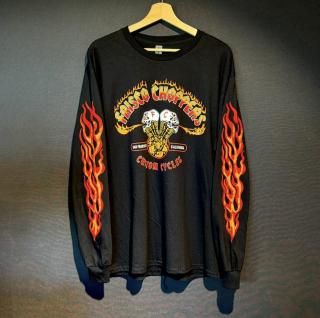 FRISCO CHOPPERS Flaming Skull YellowRed Long Sleeve
