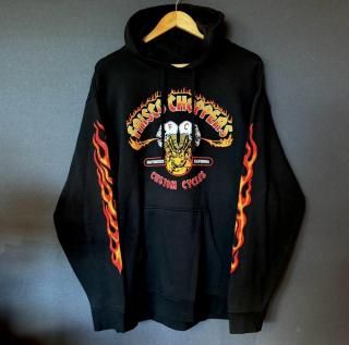 FRISCO CHOPPERS Flaming Skull YellowRed Hoodie