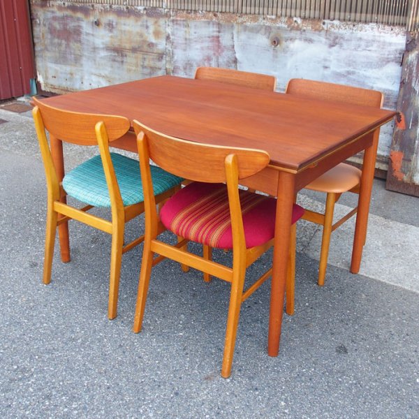 Size:W1200 D844 H725mm<br>リーフ後付けのための訳アリ価格！<br>Teak Rectangle Dining Table
