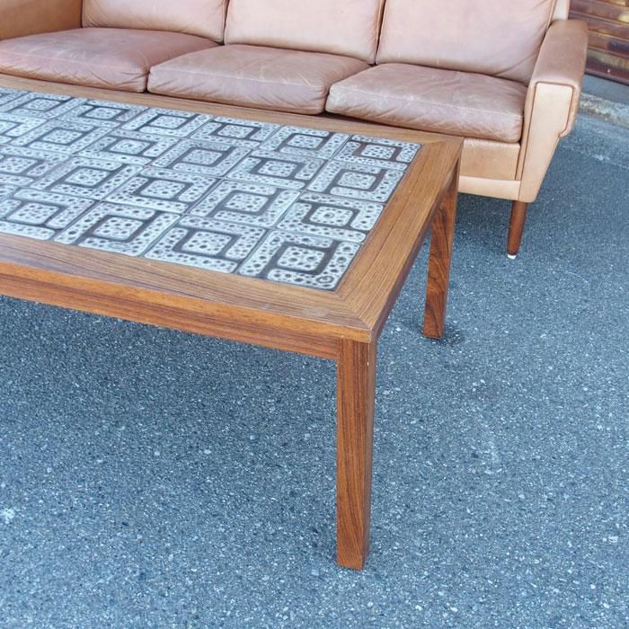 幅100cm] ローテーブル タイルテーブル カフェ風 無垢材 北欧