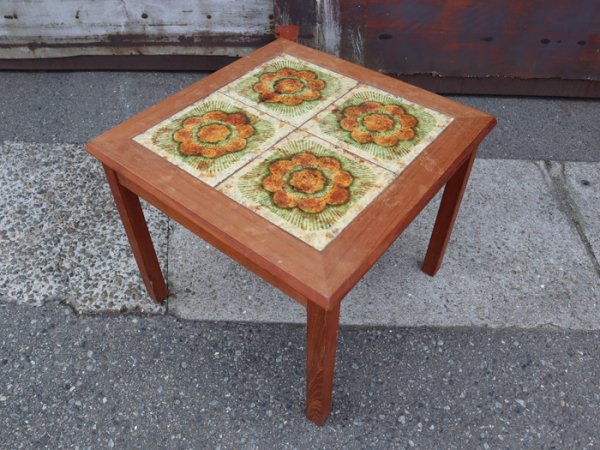 SOLD OUTSize:W520 D520 H445mm<br>ͥ顼롣<br>Teak Tiletop Coffee Table<br>