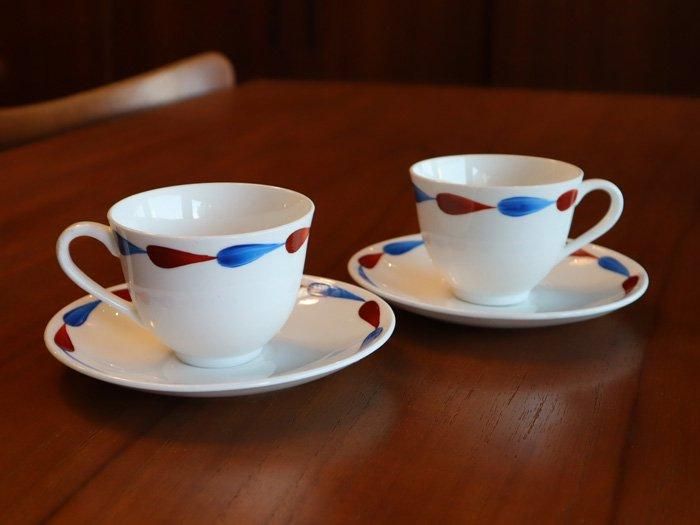 お値下げ⭐️グスタフスベリ　カップ＆ソーサー2客とお皿2枚のセット 値下げ⭐️グスタフスベリカップ＆ソーサー2客とお皿2枚のセット