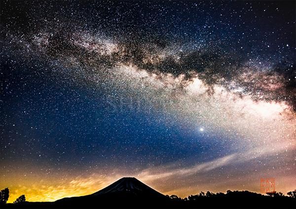 銀河富士 額装写真 ｜写真家Kankan 写真販売 ネイチャー 富士山