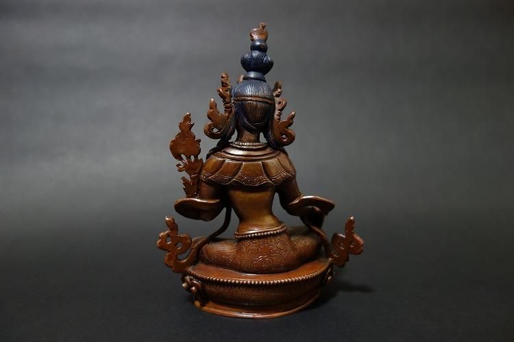 【仏像】緑多羅菩薩 (グリーンターラ) 銅製15cm【送料無料】