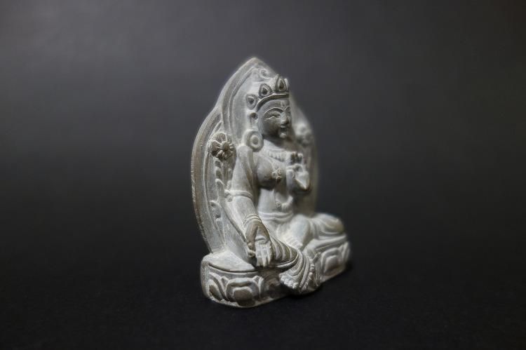 【仏像】緑多羅菩薩(グリーンターラ)石製 極小仏像 5.5cm【送料無料】