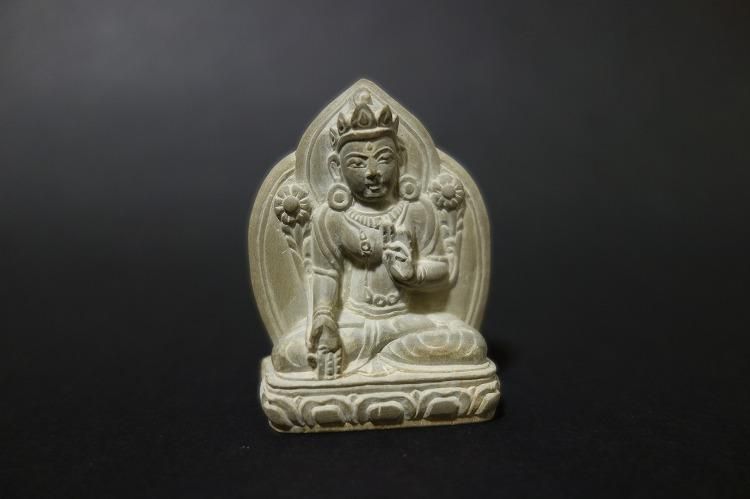 【極小仏像】白多羅菩薩(ホワイトターラ)石製 5.5cm【送料無料】