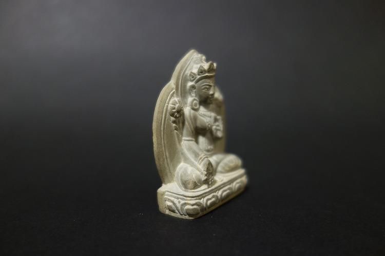 【極小仏像】白多羅菩薩(ホワイトターラ)石製 5.5cm【送料無料】