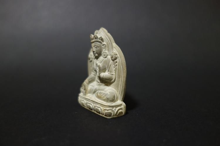 【極小仏像】白多羅菩薩(ホワイトターラ)石製 5.5cm【送料無料】