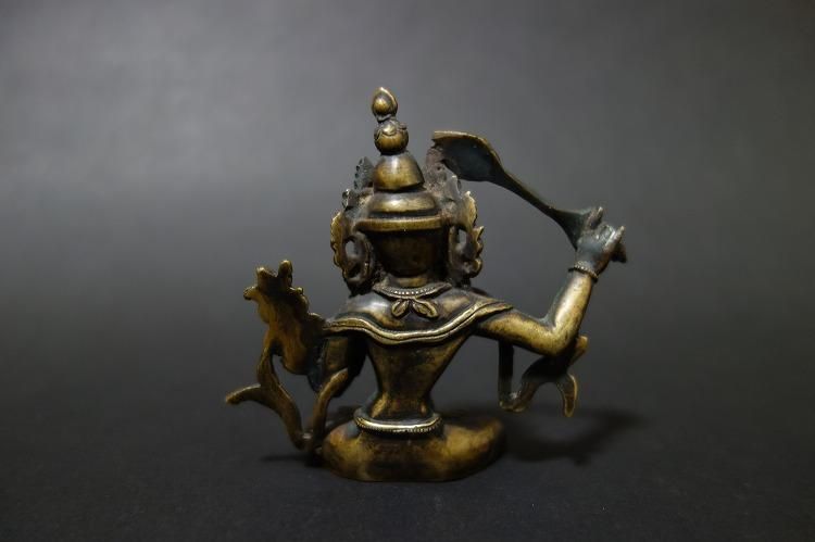 【仏像】文殊菩薩(妙吉祥菩薩) 銅(ブロンズ)製 小さな仏像 8cm【送料無料】