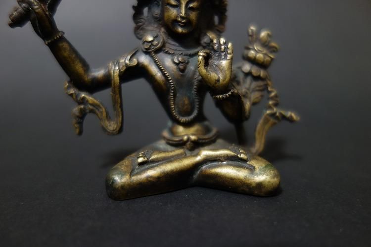 【仏像】文殊菩薩(妙吉祥菩薩) 銅(ブロンズ)製 小さな仏像 8cm【送料無料】