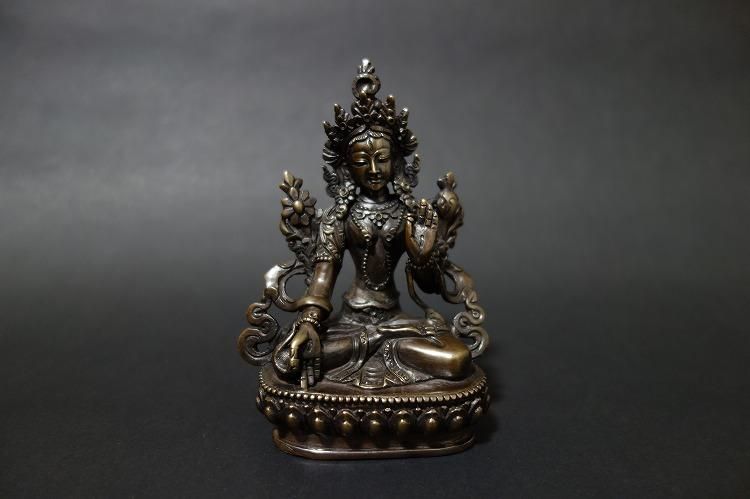 【仏像】白多羅菩薩(ホワイトターラ) 観音菩薩 銅製12cm【送料無料】