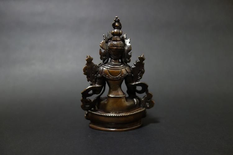 【仏像】白多羅菩薩(ホワイトターラ) 観音菩薩 銅製12cm【送料無料】