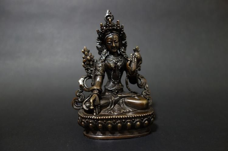 【仏像】白多羅菩薩(ホワイトターラ) 観音菩薩 銅製12cm【送料無料】