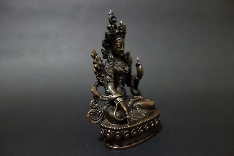【仏像】白多羅菩薩(ホワイトターラ) 観音菩薩 銅製12cm【送料無料】