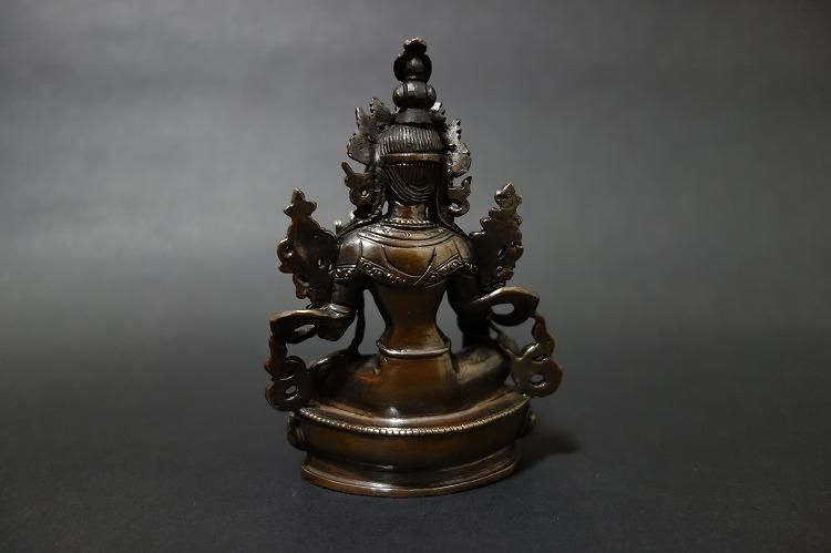【仏像】緑多羅菩薩 (グリーンターラ) 銅製12cm【送料無料】
