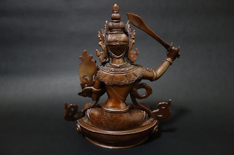 【仏像】文殊菩薩(妙吉祥菩薩) 銅製 22cm【送料無料】