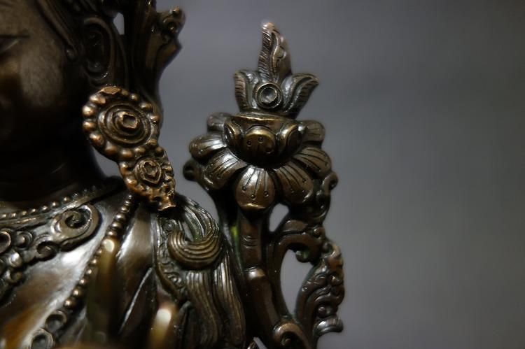【仏像】白多羅菩薩 (ホワイトターラ) 銅製 22cm【送料無料】