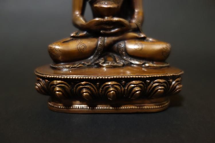 【仏像】阿弥陀如来(アミターバ・アミターユス) 彫金仕上げ 14cm【送料無料】