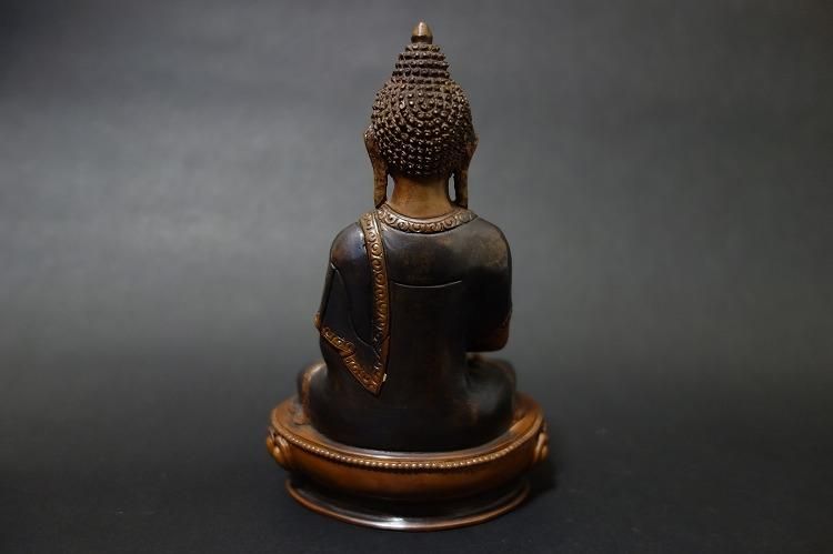 【仏像】阿弥陀如来(アミターバ・アミターユス) 銅製 15cm 【送料無料】