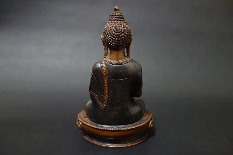 【仏像】阿弥陀如来(アミターバ・アミターユス) 銅製 15cm 【送料無料】