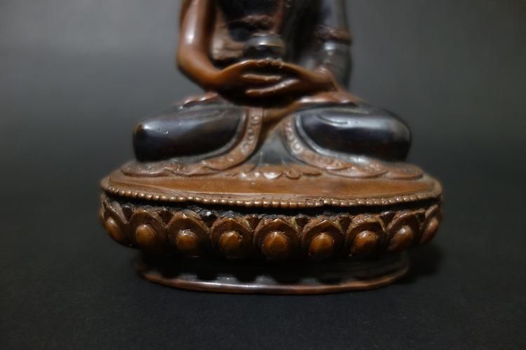 【仏像】阿弥陀如来(アミターバ・アミターユス) 銅製 15cm 【送料無料】