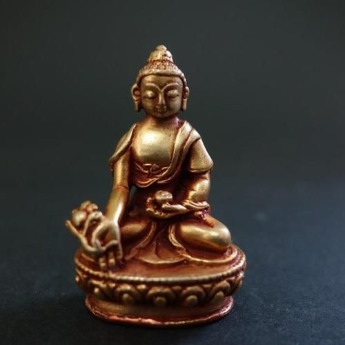 決算大特価中仏像☆ヒバ材 薬師如来坐像4.5寸☆お薬師様