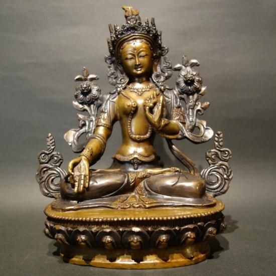白多羅菩薩 (ホワイトターラ) 銅製 22cm|大阪の仏像通販 白多羅菩薩 (ホワイトターラ) 銅製 22cm|大阪の仏像通販