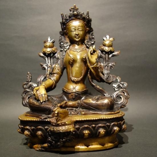 緑多羅菩薩(銅製 22cm)仏像通販・販売なら仏像専門店 多羅堂 緑多羅菩薩(銅製 22cm)仏像通販・販売なら仏像専門店 多羅堂