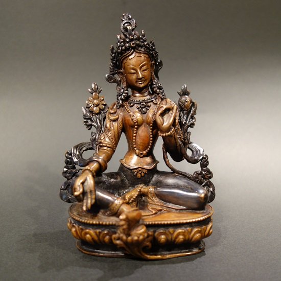 緑多羅菩薩 （グリーンターラ） 銅製 13.5cmcm｜仏像通販・販売なら