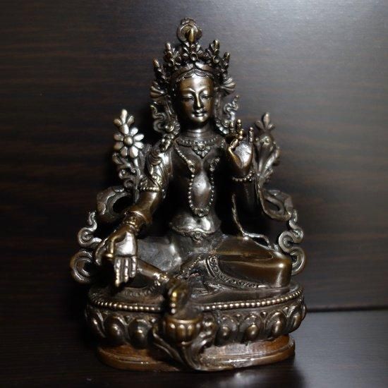 緑多羅菩薩 (グリーンターラ) 銅製 12cm|仏像通販・販売なら 緑多羅菩薩 (グリーンターラ) 銅製 12cm|仏像通販・販売なら