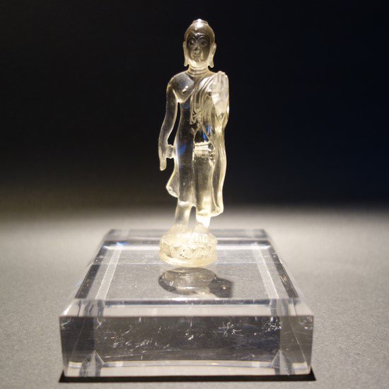 釈迦如来 如来遊行像 水晶製 小さな仏像 8.5cm｜大阪の仏像通販・販売