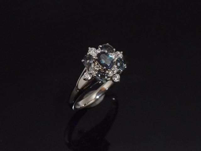 希少 Pt900 アレキサンドライト ダイヤモンド リング 0.318ct D0.16ct