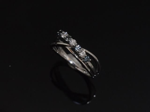 鑑別書付き pt900 天然アレキサンドライト サイズ14号 PT900 0.18ct