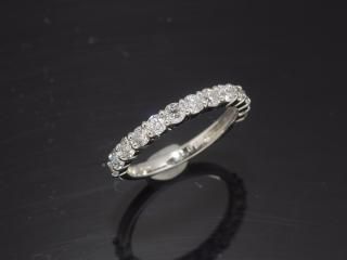 PT900 天然 ダイヤモンド 0.55ct ダイヤ ハーフエタニティ リング