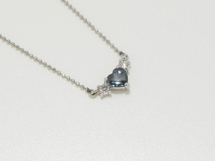 希少 Pt900/ Pt850 アレキサンドライト ダイヤモンド ペンダントネックレス 0.13ct D0.97ct フラワー