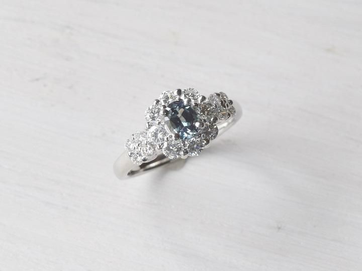PT900 0.54ct アレキサンドライト・ダイヤモンドリング - 齋藤