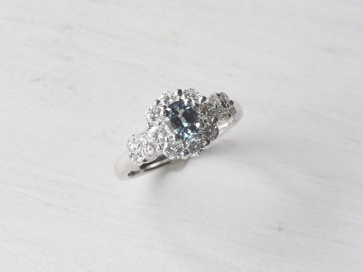 希少 Pt900 アレキサンドライト ダイヤモンド リング 0.318ct D0.16ct