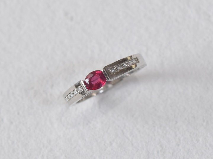 ダイヤモンド×ルビーネックレス Pt900 0.48ct 0.39ct 7.0g