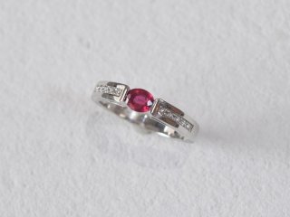 Pt900/K18 エメラルド・ダイヤモンド 指輪 品番r20-378