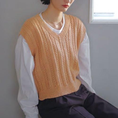 ネパール　ギルボックスかぎ針Vネックベスト Dot＆Stripes CHILD WOMAN（ドットアンドストライプス