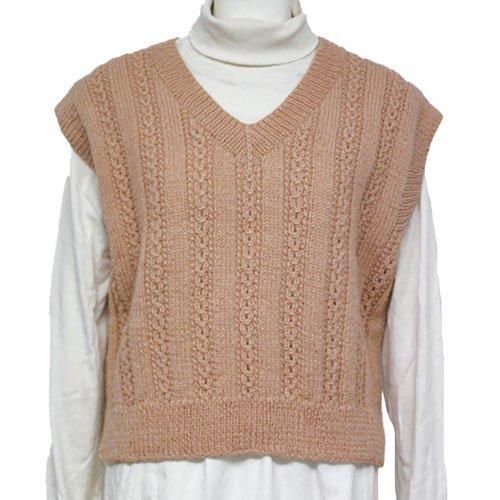 ネパール　ギルボックスかぎ針Vネックベスト Dot＆Stripes CHILD WOMAN（ドットアンドストライプス